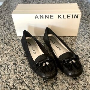 Anne Klein black tassel loafers. Brand new still in box size 6 1/2.